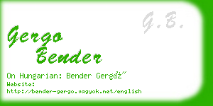 gergo bender business card